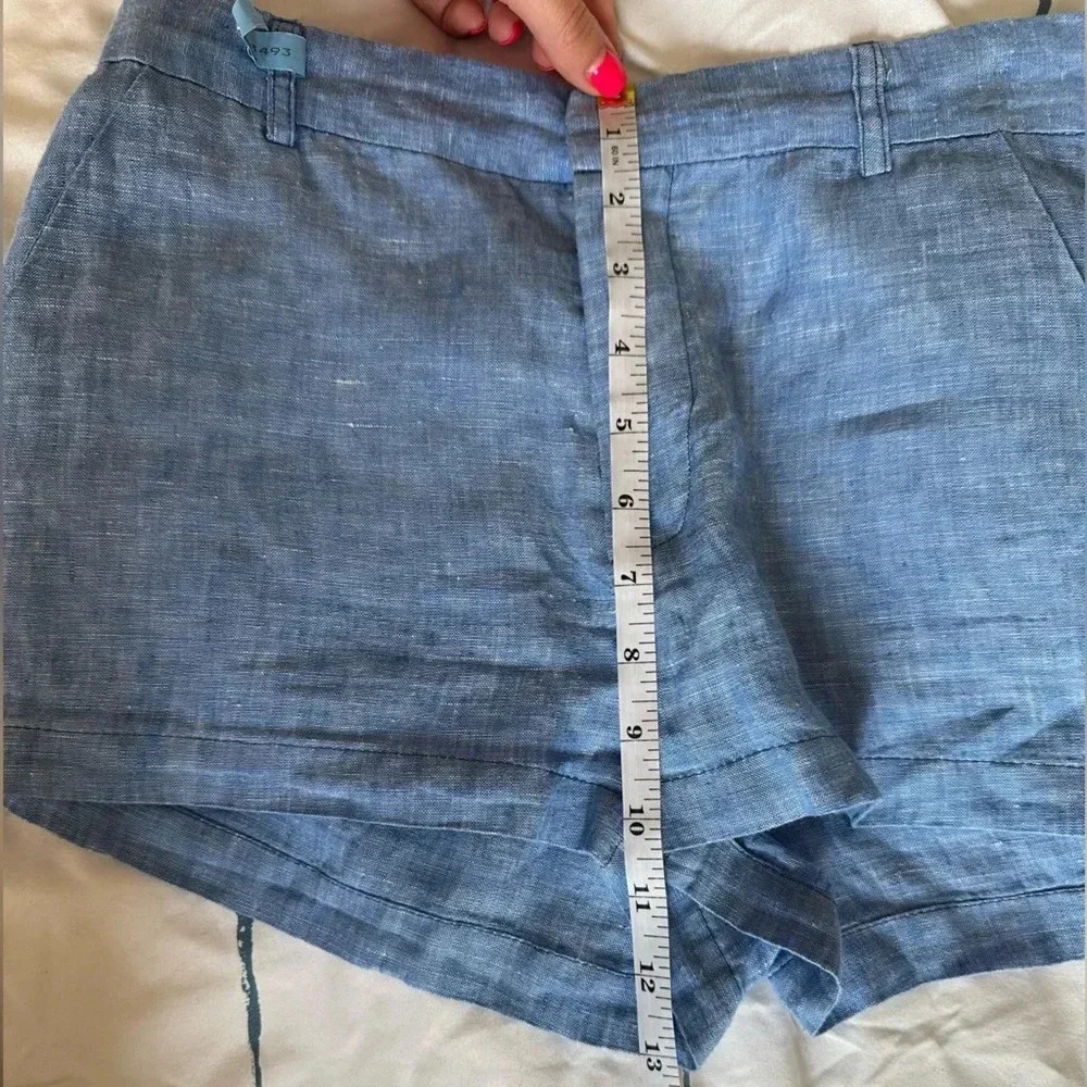 BB Dakota Light Blue Linen Dane Shorts - Picture 6 of 9